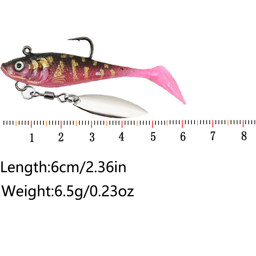 5PCS T-Tail Soft Bait Artifici - Fishing Lure Blade Bait avaliação e preço