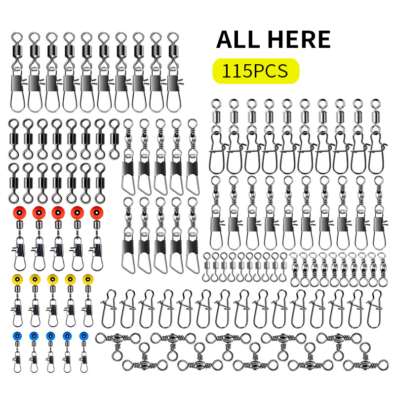 115pcs Fishing Swivel Connecto - Fishing Lure Box avaliação e preço