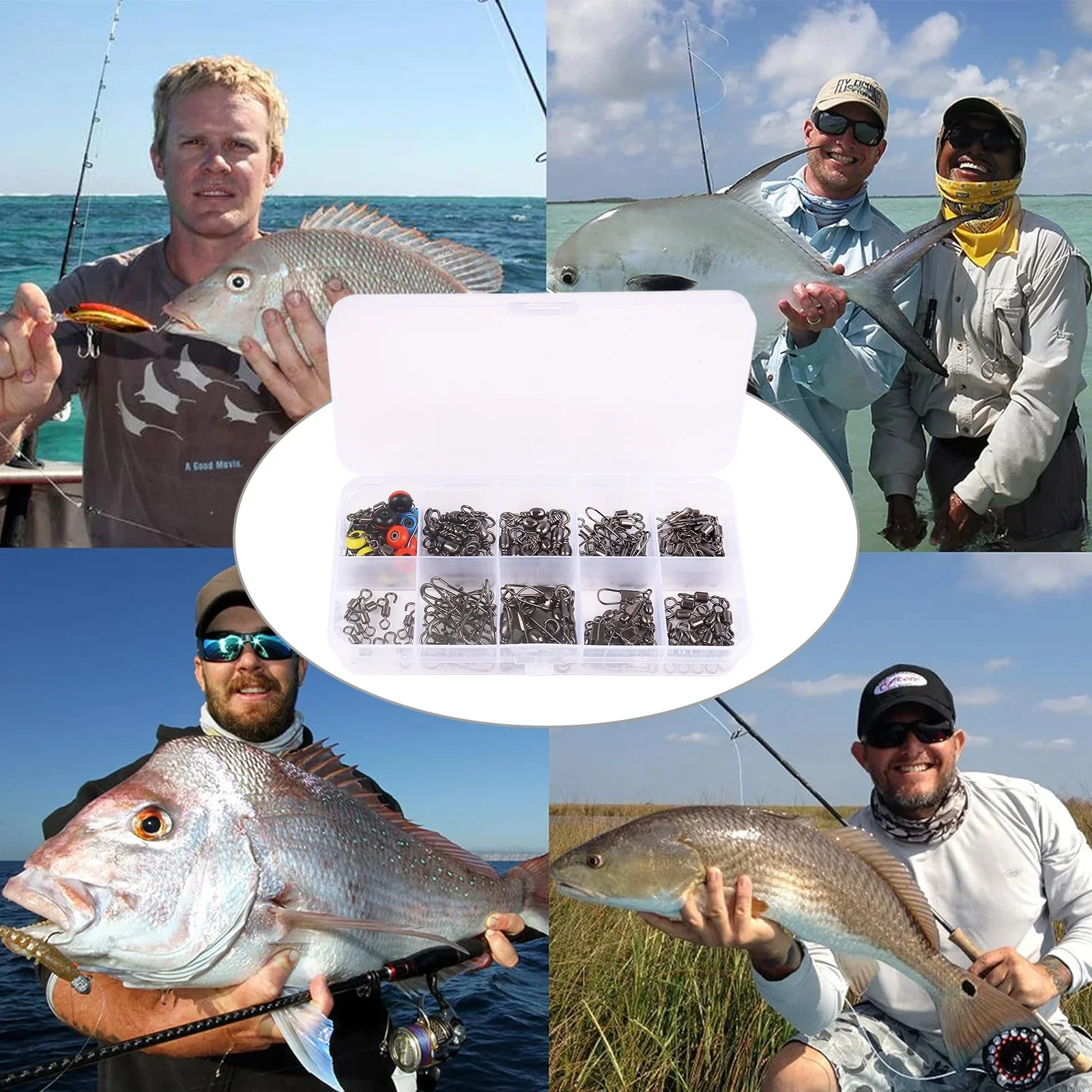 115pcs Fishing Swivel Connecto - Fishing Lure Box avaliação e preço