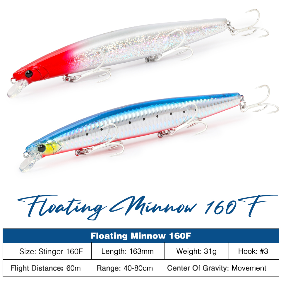 TSURINOYA 160F Floating Minnow - Fishing Lure Topwater avaliação e preço