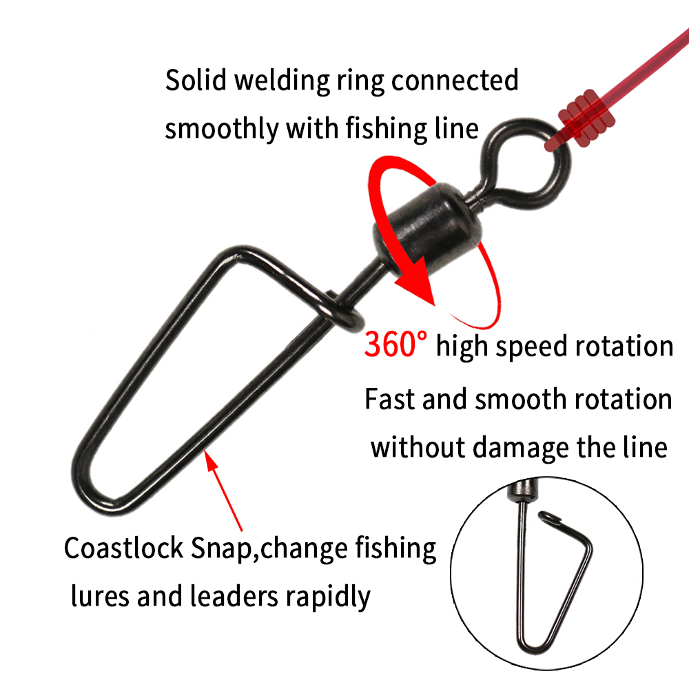 20PCS #12 -1/0 Rolling Swivel  - Fishing Lure Accessories avaliação e preço