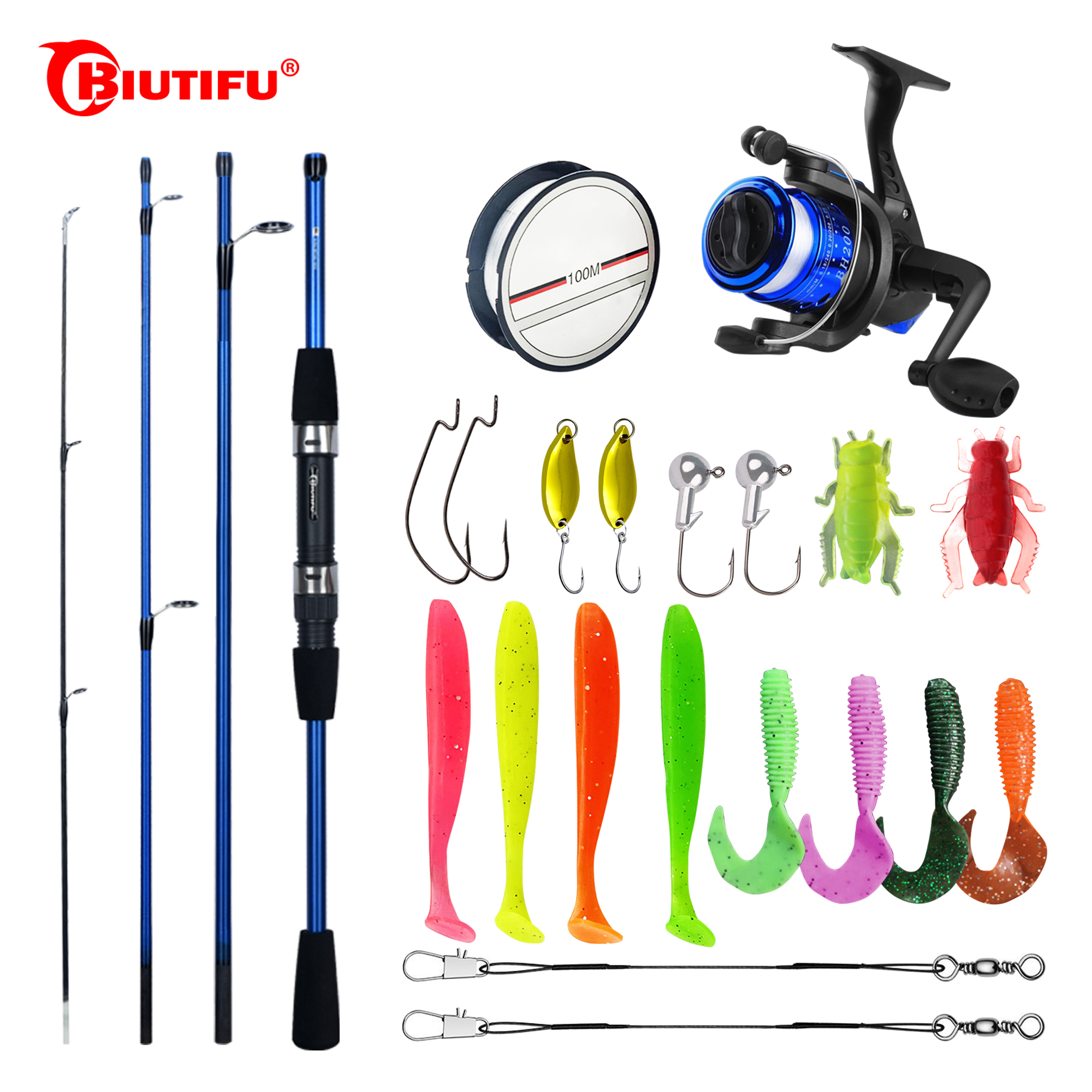 BIUTIFU Spinning Fishing Rod S - Fishing Lure Spinnerbait avaliação e preço